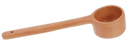 HOLIDYOYO 1pieza Cuchara De Madera Natural Para Café Medidora De Utensilio De Cocina Ergonomico Para Sopa Leche y Especias Diseño Práctico Orificio Para Colgar
