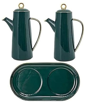 DHAEY Oil Dispenser Olive Oil Dispenser Bottle,Oil and Vinegar Cruet,Oil Vinegar Dispenser Bottle Set,Dinner Liquid Cruet (2Pcs,600ml) kitchen