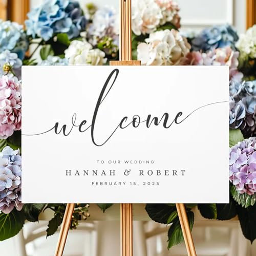 Panneau de bienvenue d'anniversaire personnalisé – Panneau de fête en plastique ondulé avec votre nom et date