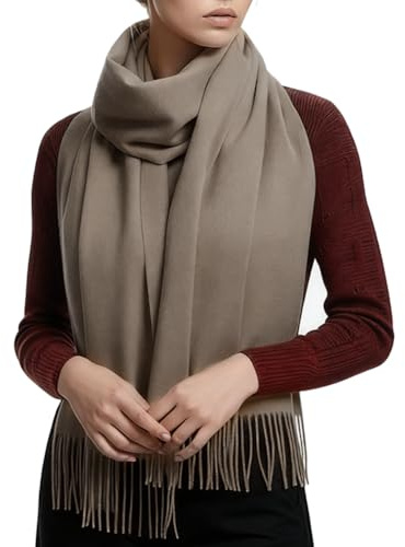 PFLife Wollschal Damen Kaschmir Gefühl 200x70cm Großer Weicher Winterschal mit Geschenkbox Schal Tuch Umschlagtuch für Winter Büro Reisen Alltag