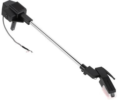 Tonarmaufsatz Schwarz aus Abs und Metall, für Plattenspieler | Ersatzteil mit Stylus, Klassisches Design für Retro Geräte, Leichte Montage, Geeignet für Tonarm Ersatz