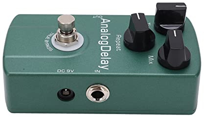 AKLOSIPY Analoges Delay-Effektpedal für E-Gitarre mit True-Bypass-Schaltung und LED-Anzeige, Kompaktes Metalldesign