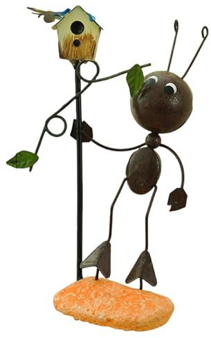 YiNLuax Gartenskulptur aus Eisen, Ameisenform, dekorative Statue, geeignet für Pflanzen, Hinterhof, Raumaufwertung, einfache Installation, Gartenskulptur