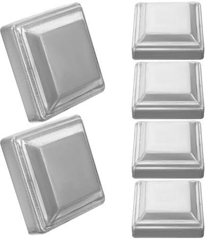 PartyKindom Cappucci per Pali di Recinzione in Ferro 6 Pezzi 80x80 Mm Copertura Protettiva Antiurto e Bordi Lisci per Ringhiere e Guardrail, Accessori Decorativi per Recinzioni Esterne
