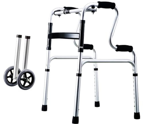 Andador con ruedas para personas mayores, ayuda de movilidad de rehabilitación interior, soporte con ruedas para ancianos y discapacitados, duradero y fácil de maniobrar