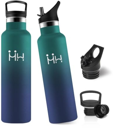 JAPORIA Borraccia 750ml, Borraccia Termica con Cannuccia, Bottiglia Acqua in Acciaio Inox, Borracce con Filtro, Senza BPA, a Prova di Perdite, per Ufficio, Campeggio, Escursioni