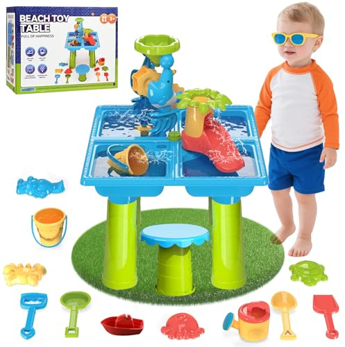 Diealles Shine Table Eau Sable, Multifonctionnel Table Eau Enfant Exterieur, Table de Jeux Exterieur Enfant de 1 2 3 4 Ans