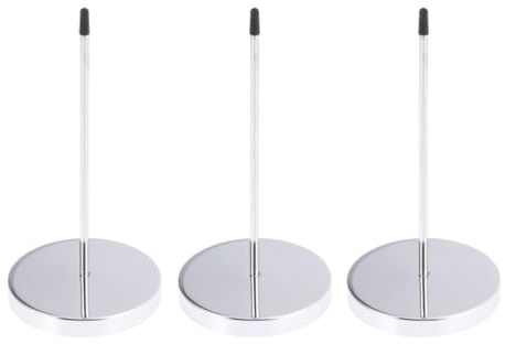 6 Pièces Porte-menu Reçu en Métal Argenté, Tige Épaisse | Base Ronde, Usage Bureau et Restaurant, pour Chèques et Reçus, Tenue Stable et Insertion