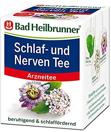 Bad Heilbrunner Schlaf- und Nerven Tee im Filterbeutel, 12er Pack (12 x 8 Filterbeutel)