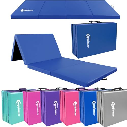 eyepower Tappetino Ginnastica pieghevole 180x60x5 cm - Materassino ginnico spesso - Tappeto ginnastica artistica da casa - Tappetino per acrobatica Yoga Sport - Tappetini antiurto per bambini