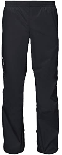 VAUDE Regenhose Herren Drop Pants lI, wasserdichte Outdoorhose für Fahrrad, leichte Überhose, atmungsaktive Fahrradhose, schnell überziehbar - black uni, 3XL