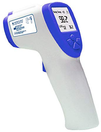 Mobiclinic, Termómetro digital infrarrojos sin contacto to-01, De frente, Marca española, Para adultos, Marcado ce, Pantalla lcd, Alarma fiebre, Función memoria
