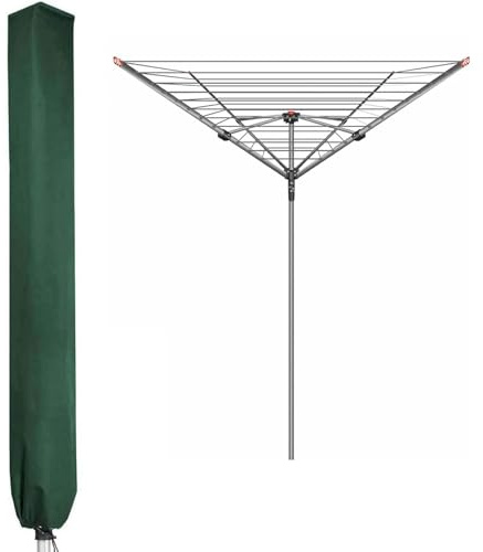 PATIO PLUS Schutzhülle für Wäschespinne, Wasserdicht Schutzhülle für Ampelschirme mit hochdichter Oxford PVC-Beschichtung mit Reißverschluss 600D, Grün 16x16x165cm