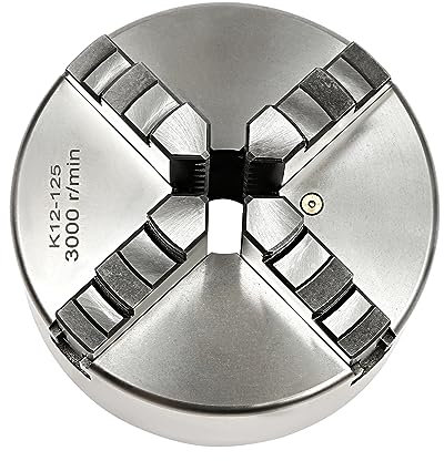 Mandrino a quattro ganasce autocentrante Chuck 4, tornitrice, mandrino trifase Ø 80/100/125 mm, per lavori di fresatura, foratura e tornitura (125 mm)