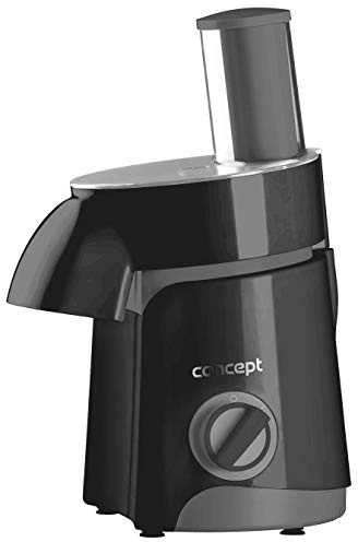 CONCEPT Hausgeräte ES1010 Fresh Salad Râpe électrique avec 5 tambours remplaçables, préparation de salade, disque de frite, butoir, entretien facile, 80 dB, 200 W