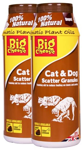 The Big Cheese Cat & Dog Repellent Granules – Natural & Pet Safe Deterrent for Gardens, Patios, Lawns, and Driveways – Wildlife Friendly, Children Safe - 450g Multi Packs x2
