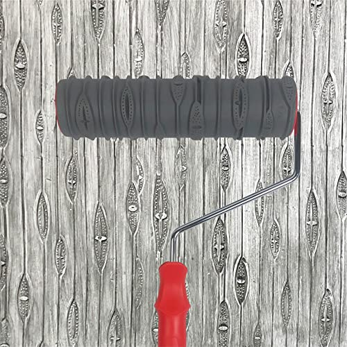 Hanroy 10'' Patterned Paint Roller for Wall Decoration Classic Brick Embossing Texture Rubber Roller Decorative Household DIY Paint Art Tool for Wall Decoration (EG4103TH)