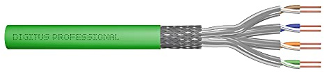 DIGITUS 100 m Cat 8.2 Netzwerkkabel - S-FTP (PiMF) Simplex - BauPVO Dca - LSZH Halogenfrei - 2000 MHz Kupfer AWG 22/1 - PoE++ Kompatibel - LAN Kabel Verlegekabel Ethernet Kabel - Grün