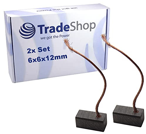 2x Trade-Shop Motorkohlen/Kohlebürsten/Schleifkohlen 6 x 6 x 12mm 12-24V für verschiedene KFZ-Motoren Rolltor Garagentor Antriebe Lichtmaschine