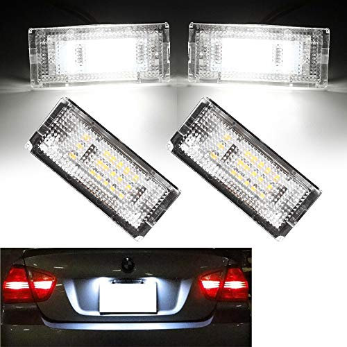 Beneges 2 Stücke Fehlerfreie Xenon Weiße LED Kennzeichenbeleuchtung Kompatibel mit 1998-2005 BMW E46 4D Limousine 5D 323i 320i 325i 325xi 328i 330i 330xi Touring Hinten Lampe