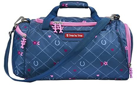 Step by Step Sporttasche „Horse Lima“, mit Nasswäschefach, Abnehmbarer Tragegurt, Verstellbarer Schultergurt, ab der 1. Klasse, 13L, blau-rosa