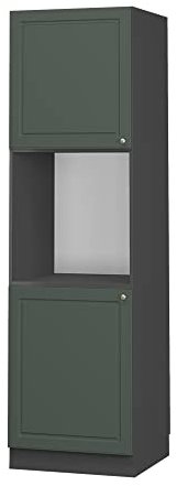 Vicco Oven housing cabinet Fame-Line, Green-Gold Country House/Anthracite, 60 cm open