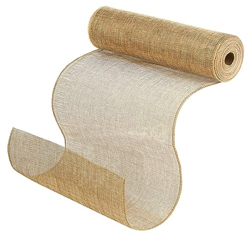Tischläufer Jute, 28cm x 10m Tischband DIY Hochzeitsdeko Retro Party Tischläufer Beige Leinen Rolle Tischdeko Jutestoff Tischdecke für Geburtstag Hochzeit Weihnachten Dekoration