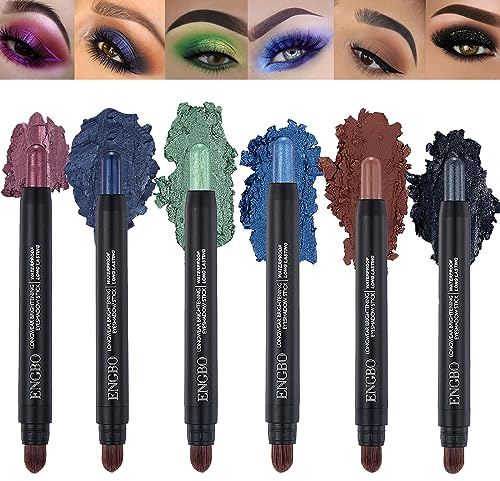 Eyeshadow Stick,Eyeshadow Palette,Thrive Causemetics,Comes with Brush Double-ended Eyeshadow Pencil,Beautiful Colors for Festive or Paty Makeup,4pcs