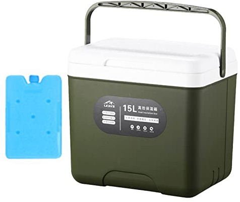 Isolerande iskylare, 15 L läckagesäker isolerad lunchlåda, personlig isbox med flera lager, långsiktigt bevarande iskall av livsmedelskvalitet, bärbara iskylare för resor, strand och camping