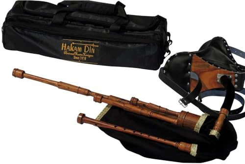 Lowland Border Pipes in A, Soffiato a Bocca o Scozzese Studente Mezza Cornamusa Con Chanter Sintonizzato su A a 440 Hertz, Mulinello per Principianti