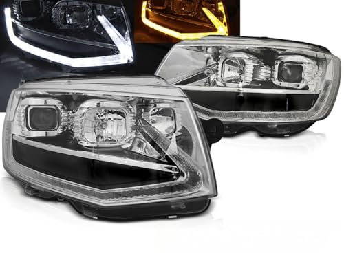 CR-Lights Led Tagfahrlicht Light Tube Scheinwerfer Set chrom für VW T6 2015-2019