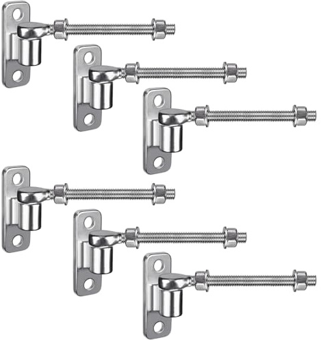 Insaga Torscharnier M12, 6er Schwerlast Gartentor Scharnier 16mm Kloben J-haken zu Bolzen mit Augen Platte Edelstahl Zauntor Torangel Verstellbar zum Schraube für Bauernhof Tor/Feld/Holzzaun, 200mm