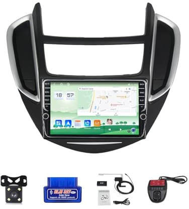 Autoradio 2 DIN Bluetooth 5.0 Android 12 Stereo per Chevrolet Tracker 3 2013-2017,Auto Player Digitale con Touchscreen da 9,Carplay Android Auto Supporta SWC RDS/FM AM Radio/GPS/Dab+(K500S)