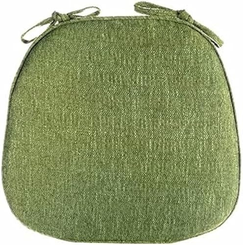 YZTTCD Anti-Rutsch Stuhlkissen Mit Riemen, Küche Und Esszimmer Outdoor Stuhlkissen, Abnehmbar Und Waschbar Stuhlkissen 40 X 40 cm, Grün, 6 Stück