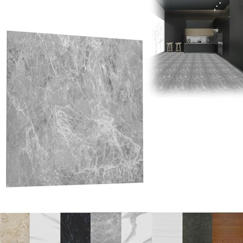 LZQ PVC Bodenbelag Vinylboden Selbstklebend 30×30cm 54 Stück Vinyl Fliesen 5,02m² Bodenfliesen Fliesenaufkleber Rutschfest, Klebefliesen Boden Verschleißfest Wasserfest für Wohnzimmer Küche, Modell B