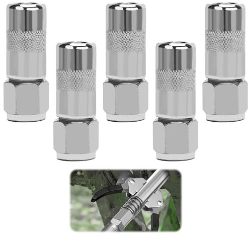 5 Pièces Coupleurs de Pistolet à Graisse avec Buses Plates, Embout Pompe a Graisse, Embouts pour Pompe à Graisse, Coupleur de Graisse, Accessoires Pompe a Graisse pour Maintenance d'Équipement