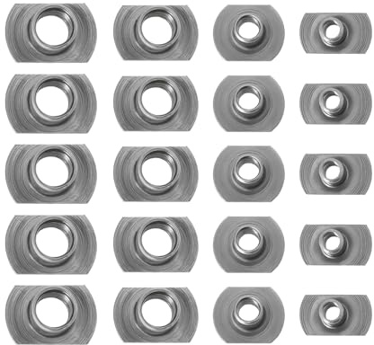 The Lord of the Tools 20 Stück Schweißmuttern Flansch Stahl Weld T-Nuts Kohlenstoffstahl Maschinenschrauben für Haushaltsgeräte Kraftfahrzeuge Stahlschränke (M5 M6 M8 M10)