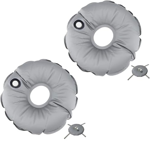 2 Pezzi Base per Ombrellone Portatile, 45cm Pesi Base per Ombrellone da Giardino Sacchetto del Peso Acqua Rotondo, Pieghevole Rotondo Ombrello da Esterno Borsa, Riempita d'Acqua