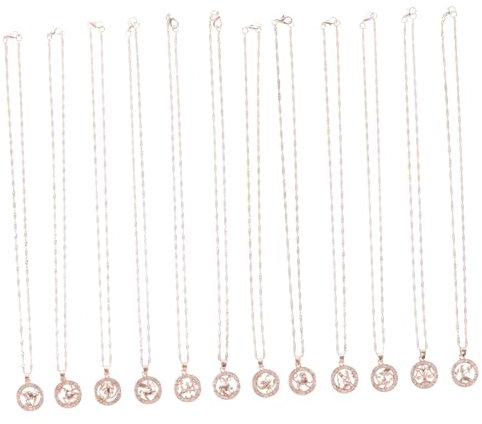 STOBOK 12stücke Sternzeichen-halskette Mit Anhänger Für Frauen Zeichenketten Schmuck Geschenkidee Für Sternzeichen Fische Stier Löwe Passende Zu Outfits Und Anlässen
