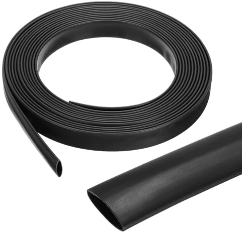 QUARKZMAN Ø 12,7 mm, dubbelvägg, krympslang med lim 3:1, krympförhållande PE krymprör, vattentät, kabelskydd, krympslangar 6 m längd, krymprör, svart, kabelslang