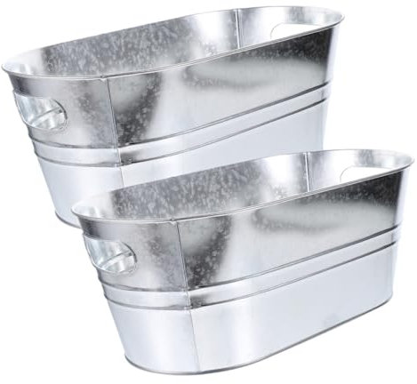 Garneck 2pezzi Secchiello in Acciaio per Ghiaccio Portaghiaccio per Feste e Bar Utilizzabile per Vino e Robusto e Durevole