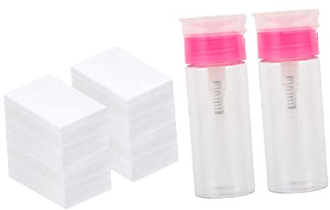 LRXIYODE Dispenser per Solvente Unghie Pompa 100ml Set 652 Pezzi Salviette Portatili per Rimozione Semipermanente Manicure Pulizia Facile da Trasportare per Uso Domestico e Professionale