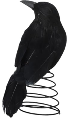 Perfeclan Schwarze Krähen-Baumspitze, Weihnachtsbaumspitze, Dekoration, künstliche Federn, Partyzubehör für Gothic-Hochzeitsempfänge, Festival-Shop