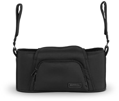 UPPAbaby Carry-All Parent Organizer – Easy Attach, Universal Fit – Multiple Compartments for Beverages, Snacks + Personal Items – Secure Zippered Pocket – Charcoal