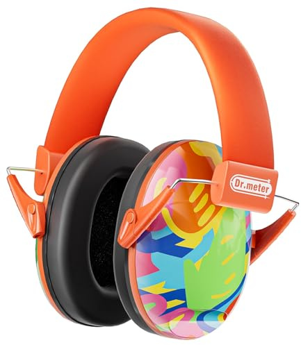 Dr.meter Orejeras de protección auditiva para niños para reducción de ruido, auriculares con cancelación de ruido de 27.4 dB para niños pequeños, autismo, orejeras sensoriales, protección auditiva