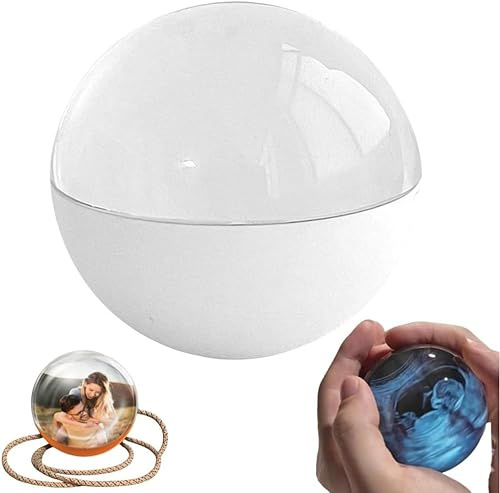 Memory Sphere Lamp, 3D Ultrasound Crystal Ball Digital Photo Album, Ultrasound Video Lamp Balls, Crystal Ball Digital Video Display, Customizable LED Photo & Sphere, for Couples,Pets, Memory Gift