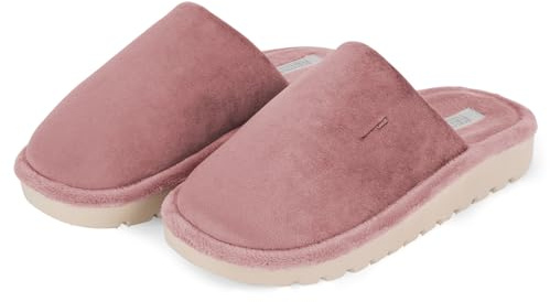 PERLETTI Zapatillas Casa Mujer Invierno Ultraligeras - Pantuflas Suela Elevada 3 cm Antideslizante y Anti-Shock para Mujerers - Calientes Cómodas y Suaves en Chenilla Otoño e Invierno (Rosa, 36/37)