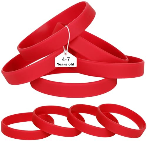 LVNRIDS Silicone Elastic Wristbands Sport Bracelet Blank Rubber Wristband Wrist bands Party Bracelets for School Office Supply