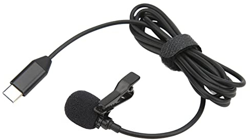 KIMISS Microfono Lavalier Wireless Ad Alta sensibilità per Smartphone ONE R e Tipo C Microfono in Metallo da 34 DB con Cavo da 1,5 M Registrazione Audio Chiara
