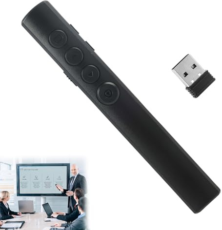 Presentation Clicker for Powerpoint, Wireless Presenter Remote Pointer with 2.4GHz Stable Connection, Essential Presenter Tool for Classroom Conference Halls Exhibition Venues Corporate Training